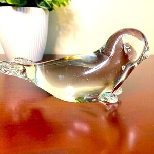 Vintage Art Glass Hand Blown Seal Figurine Paperweight